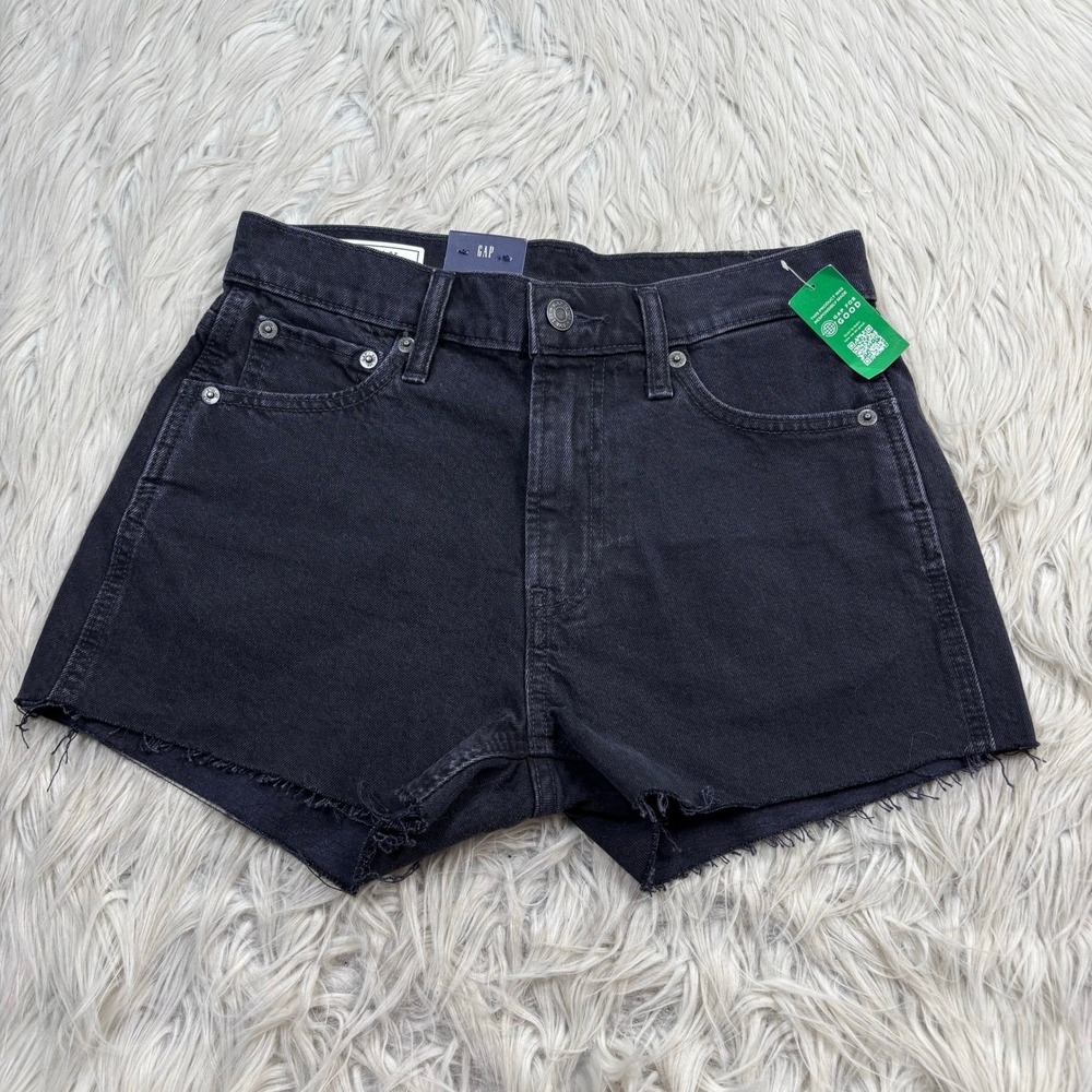 NWT Gap Women's 2P 26 Black Wash 3" Cheeky Shorts High Rise Classic Festival